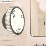 Contemporary Led Circular Wall Light - Clear Crystal Design Warm Or White Option Mounted Lighting