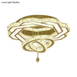 Contemporary Led Crystal Ceiling Light - Polished Chrome Finish