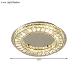 Contemporary Led Crystal Ceiling Mount Lamp - Chrome Finish