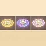 Contemporary Led Crystal Flush Mount Ceiling Light With Blossom Design For Hallways - Clear / 3W