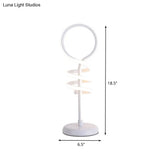 Contemporary Led Desk Lamp - White Lollipop Light With Spiral Design Warm/White Ideal For Reading