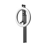 Contemporary Led Fill Light - Metallic Circular Mirror Lamp In Black/Pink With Tripod Design Black /