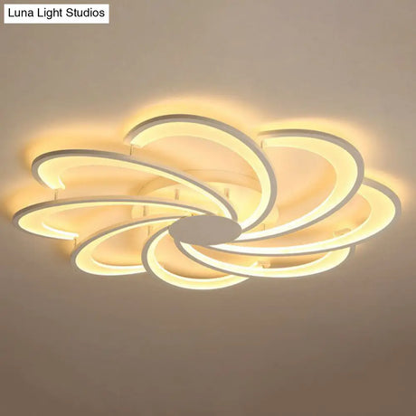 Contemporary Led Flower Flush Ceiling Light: Acrylic Living Room Lighting Fixture