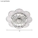 Contemporary Led Flower Flushmount Ceiling Light W/ Clear Crystals - Warm White & Multi Color