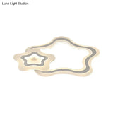 Contemporary Led Flush Ceiling Light: Slim Panel Lamp For Living Room In White Acrylic