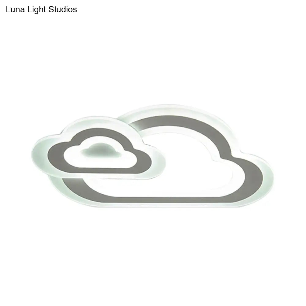 Contemporary Led Flush Ceiling Light: Slim Panel Lamp For Living Room In White Acrylic