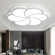 Contemporary Led Flush Ceiling Light: White Flower Design With Clear Crystal Accents For Kid’s