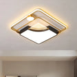 Contemporary Led Flush Ceiling Light With Acrylic Shade - Black Square/Round Mount | Warm/White /