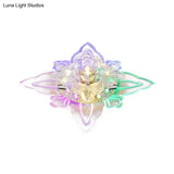 Contemporary Led Flush Light Fixture With Clear Faceted Crystal Shade For Foyer Ceiling