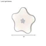 Contemporary Led Flush Mount Ceiling Lamp For Study Room - White Star Acrylic Light