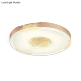 Contemporary Led Flush Mount Ceiling Light In Black/Gold Finish With Bevel Cut Crystals - White/Warm