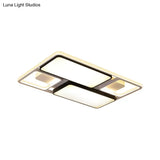 Contemporary Led Flush Mount Ceiling Light In Black/White 19.5’/45’ Wide