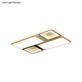Contemporary Led Flush Mount Ceiling Light In Black/White 19.5’/45’ Wide