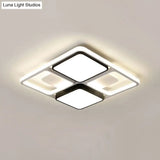 Contemporary Led Flush Mount Ceiling Light In Black/White 19.5’/45’ Wide