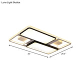 Contemporary Led Flush Mount Ceiling Light In Black/White 19.5’/45’ Wide