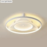 Contemporary Led Flush Mount Ceiling Light With Acrylic Shade - Warm/White