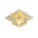 Contemporary Led Flush Mount Lamp With Clear Crystal Shade - Chrome Ceiling Fixture Warm/White/Multi
