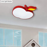 Contemporary Led Flush Mount Light Fixture With Acrylic Shade - White Grape/Banana/Apple Theme