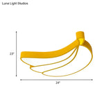 Contemporary Led Flush Mount Light Fixture With Acrylic Shade - White Grape/Banana/Apple Theme