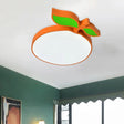 Contemporary Led Flush Mount Light Fixture With Acrylic Shade - White Grape/Banana/Apple Theme / E