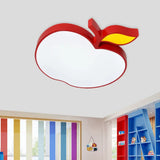 Contemporary Led Flush Mount Light Fixture With Acrylic Shade - White Grape/Banana/Apple Theme / F