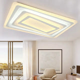 Contemporary Led Flush Mount Light For Living Rooms - White Acrylic Finish / 31.5 Warm