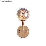 Contemporary Led Glass Wall Mount Light With Bedroom Starry Theme