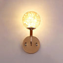 Contemporary Led Glass Wall Mount Light With Bedroom Starry Theme Gold / Amber