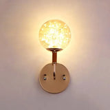 Contemporary Led Glass Wall Mount Light With Bedroom Starry Theme Gold / Amber