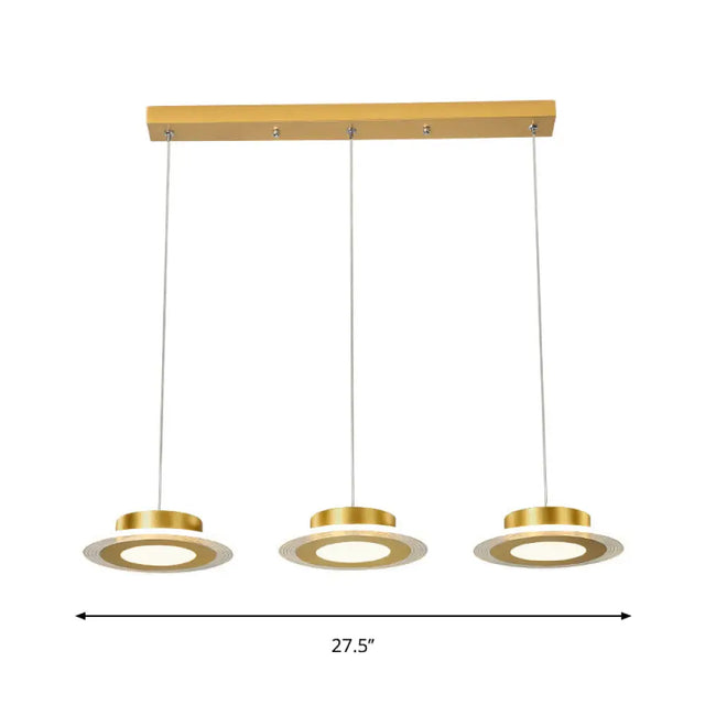 Contemporary Acrylic Led Gold Chandelier - Round Pendant Light Fixture In Warm/White