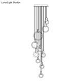 Contemporary Led Gold Pendant Light: Ring Shaped Acrylic Ideal For Staircase