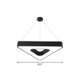 Contemporary Led Gym Chandelier - Modern Triangular Acrylic Suspension Light (Black) Black / 23.5