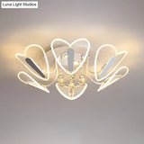 Contemporary Led Heart Crystal Ball Flush Mount Light - 25.5’/31.5’ Width