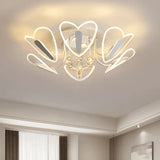 Contemporary Led Heart Crystal Ball Flush Mount Light - 25.5’/31.5’ Width Clear / 25.5’
