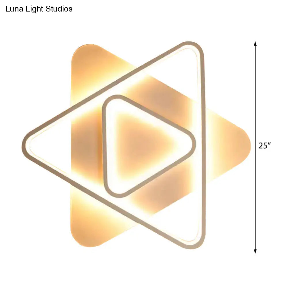 Contemporary Led Hexagonal Star Ceiling Light: White Acrylic Lamp For Bedrooms