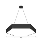 Contemporary Honeycomb Led Pendant Lamp - Black Iron Dining Room Light Fixture 18/23.5/47 L
