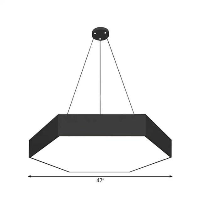 Contemporary Honeycomb Led Pendant Lamp - Black Iron Dining Room Light Fixture 18/23.5/47 L