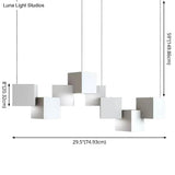 Contemporary Led Island Light Fixture: Metallic Living Room Pendant
