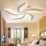 Contemporary Led Leaf Shaped Flushmount Lighting With Acrylic Diffuser - 3/12/15 Lights White 5 /