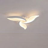 Contemporary Led Leaf Shaped Flushmount Lighting With Acrylic Diffuser - 3/12/15 Lights White 3 /