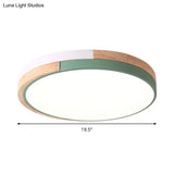 Contemporary Led Metal Circle Flush Light With Acrylic Diffuser In Warm/White - Pink/Yellow/Blue