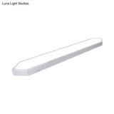 Contemporary Led Metal Strip Flush Mount Lighting - White/Black/Silver 4’/8’ Wide 3 Light Options