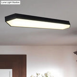 Contemporary Led Metal Strip Flush Mount Lighting - White/Black/Silver 4/8 Wide 3 Light Options