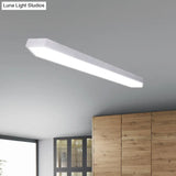 Contemporary Led Metal Strip Flush Mount Lighting - White/Black/Silver 4/8 Wide 3 Light Options