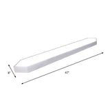 Contemporary Led Metal Strip Flush Mount Lighting - White/Black/Silver 4/8 Wide 3 Light Options