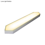 Contemporary Led Metal Strip Flush Mount Lighting - White/Black/Silver 4’/8’ Wide 3 Light Options