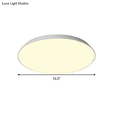Contemporary Led Metallic Flush Mount Light - White Tray Ceiling Lamp For Bedroom