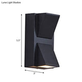 Contemporary Led Outdoor Wall Mount Sconce Light With Metal Shade - Black