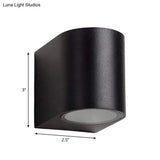 Contemporary Led Outdoor Wall Mount Sconce Light With Metal Shade - Black