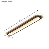 Contemporary Led Oval Ceiling Light With White/Warm Acrylic Diffuser - 19/23/31 Wide
